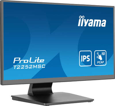Монитор Iiyama 21.5" ProLite T2252MSC-B2 черный IPS LED 5ms 16:9 HDMI M/M глянцевая 250cd 178гр/178гр 1920x1080 60Hz DP FHD USB Touch 4.5кг