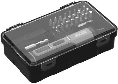Отвертка аккумуляторная Deli DC161 (4В, 2А*ч, 5Нм, 300об/мин, Type-C, набор бит 24 шт, кейс)