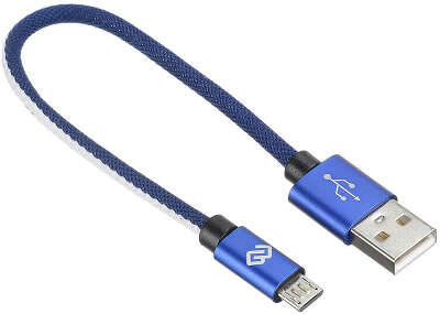 Кабель Digma MICROUSB-0.15M-BL USB (m)-micro USB (m) 0.15м синий