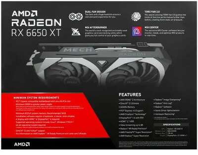 Видеокарта MSI AMD Radeon RX 6650 XT MECH 2X 8G OC 8Gb DDR6 PCI-E HDMI, 3DP