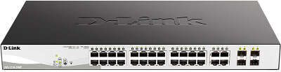 Коммутатор/ DGS-1210-28MP/F4A Smart L2 Switch 24х1000Base-T PoE, 4хCombo 1000Base-T/SFP, PoE Budget 370W, Compact CLI