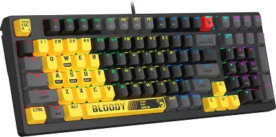 Клавиатура A4Tech S98 Sports механическая желтый/серый USB for gamer LED (S98 SPORTS LIME BLMS RED PLUS) кабель 1.8м