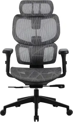 Кресло Cactus CS-MC555-GY черный/серый сетка с подголов. крестов. пластик пластик черный