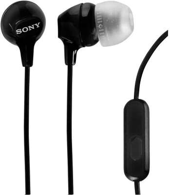 Гарнитура внутриканальные Sony MDR-EX14AP 1.2м черный проводные в ушной раковине (MDREX14AP/BZIN)