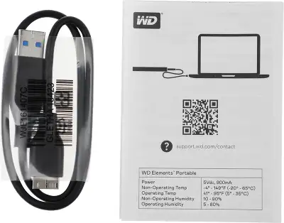 Жесткий диск WD USB3.0 2TB WDBU6Y0020BBK-WESN Elements Portable 2.5
