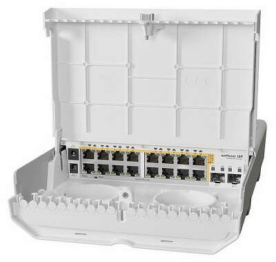 Коммутатор MikroTik netPower 16P CRS318-16P-2S+OUT (L3) 16x1Гбит/с 2SFP+ 16PoE 300W управляемый