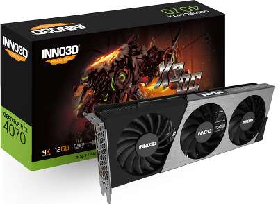 Видеокарта Inno3D NVIDIA nVidia GeForce RTX 4070 X3 OC 12Gb DDR6X PCI-E HDMI, 3DP