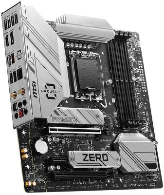 Материнская плата MSI B760M PROJECT ZERO B760, LGA1700, 4*DDR5, 2*PCIEx16, 1*PCIEx1, 2*M.2, 2*TypeC, 3*USB3.2Gen2, 2*USB3.2Gen1, 8*USB2.0, 4*SATA3.0, 2.5G, DP, HDMI, M-ATX, RTL