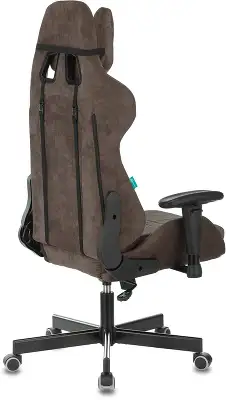 Кресло игровое Zombie VIKING KNIGHT Fabric темно-коричневый Light-10 с подголов. крестов. металл
