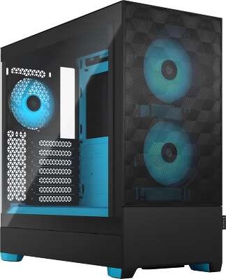 Корпус Fractal Design Pop Air RGB Cyan, черный/голубой, ATX, Без БП (FD-C-POR1A-02)