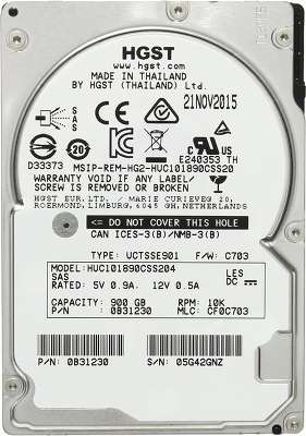 Жёсткий диск Hitachi Enterprise 2.5" SAS 900Gb, 10000rpm, 128MB buffer (HUC101890CSS204 C10K1800)