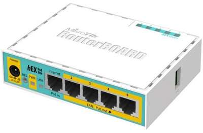 Маршрутизатор MIKROTIK hEX PoE lite (1x100Mbs WAN, 4x100Mbs LAN, USB) (RB750UPr2)