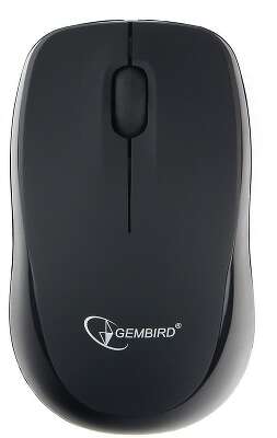 Беспроводная мышь Gembird MUSW-360, 3кн, 1000 DPI, резин.колесо, радиоканал, черный, коробка пластик
