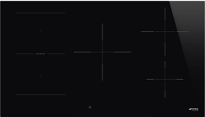 Встраиваемая электрическая панель SMEG/ Индукционная варочная панель, 90 см, Multizone, Ультранизкий профиль или вровень со столешницей, черный цвет