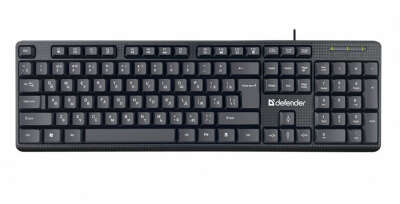 Клавиатура проводная DEFENDER Daily HB-162 RU black (USB, 104 клавиши + FN) (45162)
