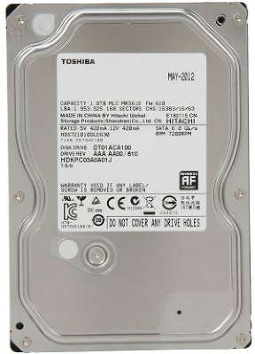 Жёсткий диск SATA-3 1TB [DT01ACA100] TOSHIBA , 7200rpm, 32MB Cache