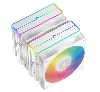 Кулер для процессора DEEPCOOL AG620 WH ARGB V2 LGA20XX/1700/1200/115X/AM5/AM4 (9шт/кор, TDP 260W, PWM, ARGB DUAL Fan 120mm, 6 тепл. трубок, белый) RET (R-AG620-WHAMMN-GJD)