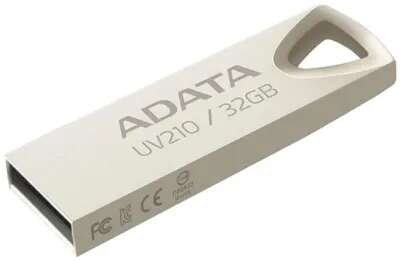 A-DATA Flash Drive 32GB UV210, USB 2.0, Металлич., Серебро
