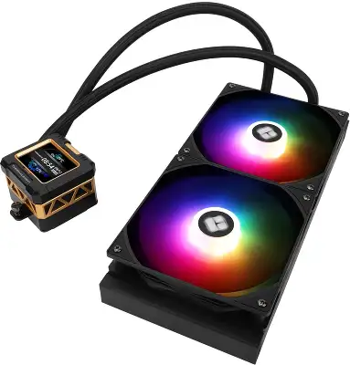 Система водяного охлаждения Thermalright Frozen Warframe 280 ARGB Soc-AM5/AM4/1200/1700/1851 черный 4-pin 29.8dB Al LCD Ret (F-WFRAME-280-BL-ARGB)