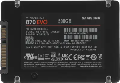 Накопитель SSD Samsung SATA-III 500GB MZ-77E500BW 870 EVO 2.5