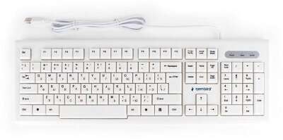 Клавиатура Gembird KB-8354U,{USB, бежевый/белый, 104 клавиши, кабель 1,45м}					