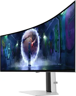 Монитор Samsung 49" Odyssey OLED G9 S49DG932SIXCI серебристый OLED LED 32:9 HDMI матовая HAS 250cd 178гр/178гр 5120x1440 240Hz FreeSync Premium Pro DP USB 12.9кг