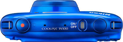 Цифровая фотокамера Nikon COOLPIX W100, влагозащищённая синяя + рюкзак