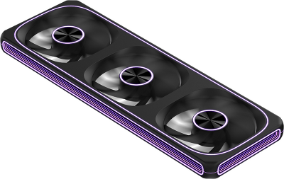 Вентилятор для корпуса Formula V Line AIR FUSION 3 BK REVERSE, 360x120x28mm, ARBG 3pin + PWM 4pin, 500-1800 RPM, 37.83 DBA MAX, HYDRO BEARING