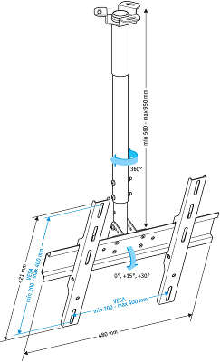 Кронштейн потолочный Holder PR-101-B, черный