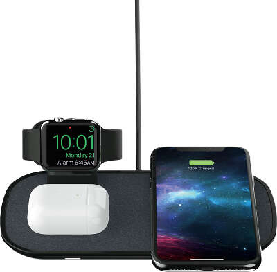 Беспроводное зарядное устройство Mophie 3-in-1 Wireless Charging Pad, Black [409903655]