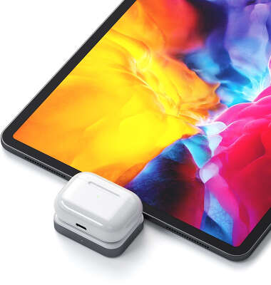 Беспроводное зарядное устройство Satechi USB-C Wireless Charging Dock для AirPods , Space Grey [ST-TCWCDM]