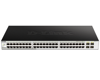 Коммутатор D-Link Управляемый L2 коммутатор, 48x1000Base-T, 4x1000Base-X SFP, защита от статического электричества до 6 кВ, CLI, консольный порт RJ-45, RPS, поддержка Dying Gasp, мониторинг статуса питания комму