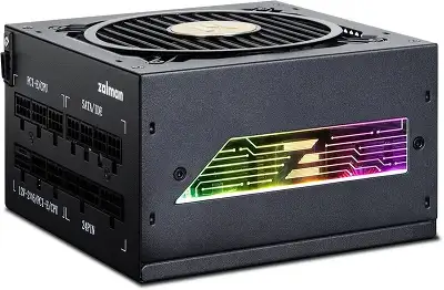 Блок питания Zalman ATX 1000W ZM1000-TMX2 VIEW Gen.5 80+ gold 24pin APFC 120mm fan color LED 12xSATA Cab Manag RTL