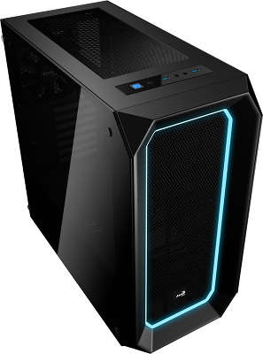 Корпус Aerocool [Project 7] P7-C0 черный , два акриловых окна , ATX, без БП, 2x USB 3.0
