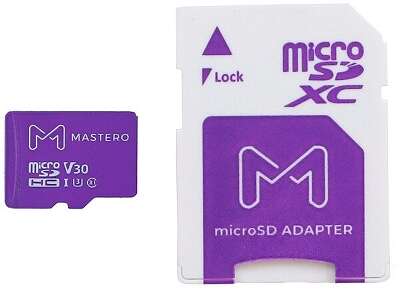 Карта памяти Mastero 64Гб microSDXC, C10/UHS-I U3, с адаптером SD (MB-64-MSD)