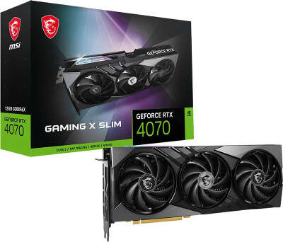 Видеокарта MSI NVIDIA nVidia GeForce RTX 4070 GAMING X SLIM 12G 12Gb DDR6X PCI-E HDMI, 3DP