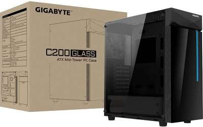 Корпус Gigabyte C200 Glass MidTower, ATX, USB3.0 x2, Audio I/O, Black, TG (551247)