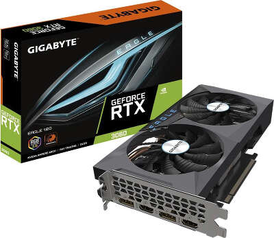 Видеокарта GIGABYTE NVIDIA nVidia GeForce RTX 3060 EAGLE 12Gb DDR6 PCI-E 2HDMI, 2DP