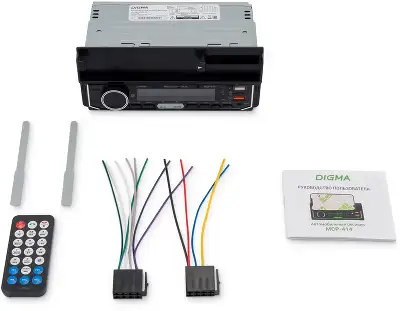 Автомагнитола Digma MCP-414 1DIN 4x45Вт v5.0 USB 2.0 AUX 4 ПДУ