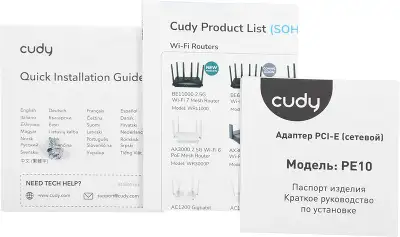 Сетевая карта Cudy PE10, 1xRJ-45, 10/100/1000 Мбит/с, PCI-E