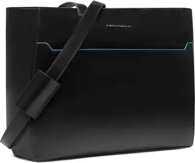 Деловая сумка женская Piquadro Blue Square BD6680B2/N с отделением для ноутбука черный натур.кожа