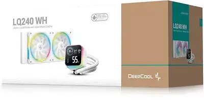Система водяного охлаждения Deepcool LQ240 Wh ARGB Soc-AM5/AM4/1200/1700/1851 белый 4-pin 32dB Al LCD 300W 1530gr Ret (R-LQ240-WHDSMC-G-1)