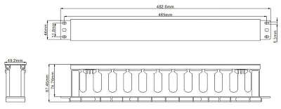 Кабельный органайзер Hyperline CM-1U-D75-PL-COV 1U шир.:19" глуб.:75мм