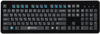 Клавиатура Оклик 870S черный USB беспроводная slim Multimedia