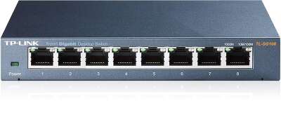 TP-Link TL-SG108 8-портовый гигабитный настольный коммутатор, 8 гигабитных портов RJ45, стальной корпус