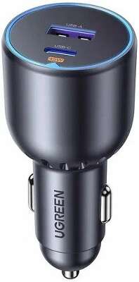 Автомобильное ЗУ UGREEN EC701 (35023) 63W 2-Port USB-C PD&USB-A w/o Cable Fast Car Charger без кабеля. серый