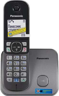 Panasonic KX-TG6811RUM (серебристый) {Беспроводной DECT,40 мелодий,телефонный справочник 120 зап.}