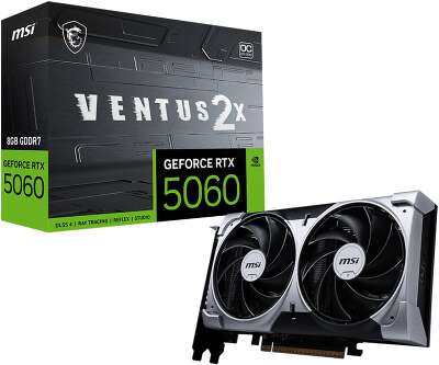 Видеокарта MSI RTX5060 VENTUS 2X OC 8GB GDDR7 128bit 3xDP HDMI 2FAN RTL