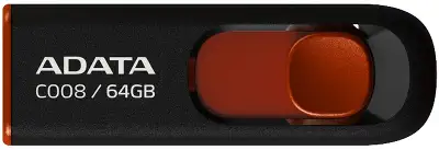 Флеш Диск A-Data 64GB Classic C008 AC008-64G-RKD USB2.0 красный/черный