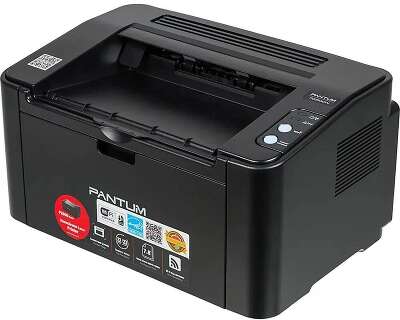 Pantum P2500W Принтер, Mono Laser, A4, 22стр/мин, 1200x1200 dpi, 128MB RAM, лоток 150 листов, USB, RJ45, Wi-Fi, черный корпус